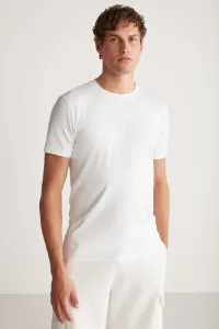 GRIMELANGE Chad Men's Slim Fit Ultra Flexible White T-shirt #7600120