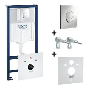 Grohe Rapid SL - Predstenový inštalačný prvok na závesné WC, nádržka GD2, ovládacie tlačidlo Skate Air, chróm 38750001
