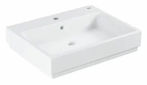 GROHE - Cube Ceramic Umývadlo s prepadom, 600x490 mm, PureGuard, alpská biela 3947700H