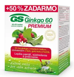 GS Ginkgo 60 PREMIUM tbl 40+20 zadarmo (60 ks)