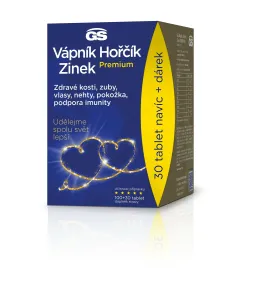 GS Vápnik Horčík Zinok Premium, 100 + 30 tabliet – darčekové balenie 2022