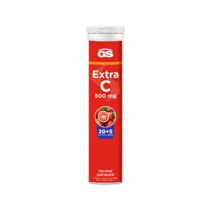 GS Extra vitamín C 500 mg tbl eff (inov.2023) príchuť červený pomaranč 20+5 ks