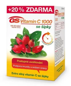GS Vitamín C 1000 so šípkami tbl 100+20 (20 % zadarmo) (120 ks)