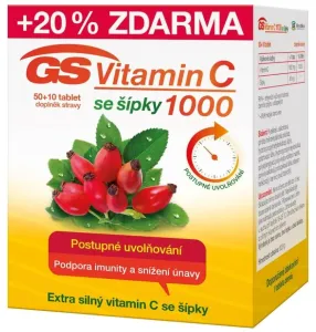 GS Vitamín C 1000 so šípkami tbl 50+10 (20 % zadarmo) (60 ks)