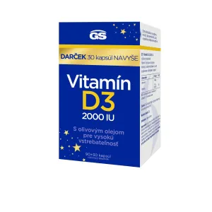 GS Vitamín D3 2000 IU darček 2023 cps 90+30 navyše (120 ks)