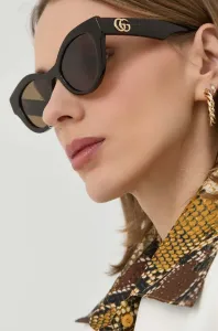 Slnečné okuliare Gucci dámske, hnedá farba #1217605