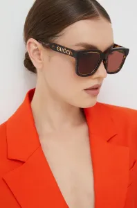 Slnečné okuliare Gucci dámske, hnedá farba #1214593