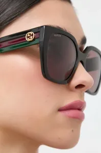 Slnečné okuliare Gucci dámske, hnedá farba #5068092