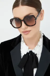 Slnečné okuliare Gucci dámske, hnedá farba #246613
