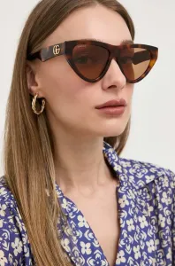 Slnečné okuliare Gucci dámske, hnedá farba #8700145