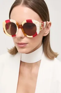 Slnečné okuliare Gucci dámske, hnedá farba #8678792