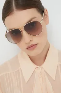 Slnečné okuliare Gucci dámske, zlatá farba #246617