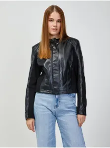 Black Women's Leatherette Jacket Guess New Fiammetta - Women #634939