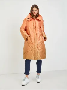 Oranžový dámsky prešívaný zimný kabát Guess Ophelie #596421