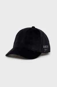 Baseballová čiapka Guess čierna farba, jednofarebná