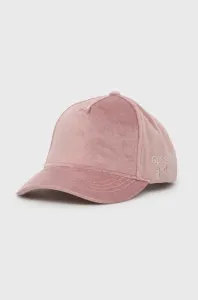 Baseballová čiapka Guess ružová farba, jednofarebná