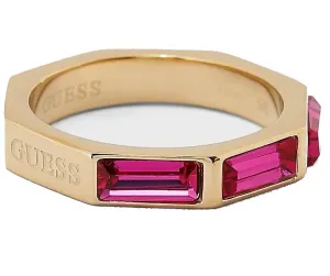 Guess Slušivý prsteň s ružovými kubickými zirkónmi JUBR03174JWYGFC 54 mm