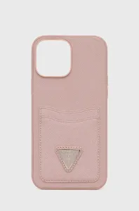 Guess case for IPhone 13 Pro Max 6,7" GUHCP13XPSATPP hard case pink Saffiano Double Card Trian