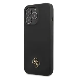 Guess 4G Silicone Metal Logo kryt pre Apple iPhone 13 Pro Max Black