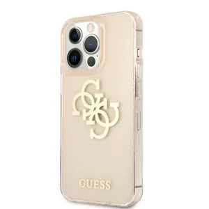 Puzdro Guess GUHCP13XPCUGL4GGO TPU Big 4G Full Glitter iPhone 13 Pro Max - zlaté