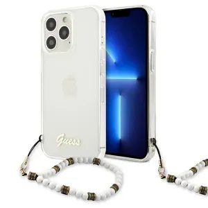 Guess case for iPhone 13 Pro / 13 6,1" GUHCP13LKPSWH Transparent hard case White Pearl