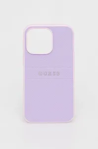 Guess GUHCP13LPSASBPU Apple iPhone 13 Pro purple Saffiano Hot Stamp & Metal Logo