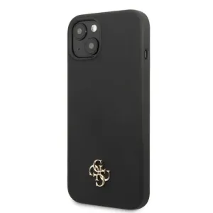 Guess 4G Silicone Metal Logo kryt pre Apple iPhone 13 Black