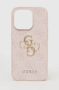 Guess case for iPhone 14 Pro 6,1" GUHCP14L4GMGPI pink PU Leather 4G Big Metal Logo