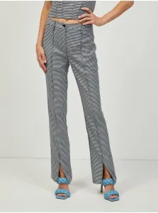 Black Ladies Checkered Trousers Guess Audrey - Ladies #645710