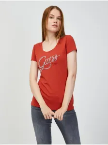 Red Women's T-Shirt Guess Bryanna - Women #634771