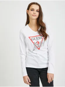 Guess Icon White Women's Long Sleeve T-Shirt - Women #614740