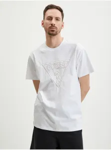 White Men's T-Shirt Guess Moisey - Men