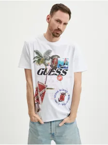 White Men's T-Shirt Guess Nautica Collage - Men #5990251