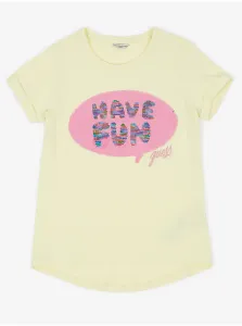 Svetložlté dievčenské tričko Guess
