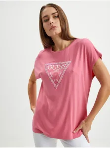Ružové dámske tričko Guess #6067679