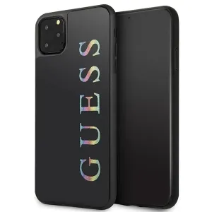 Guess case for iPhone 11 Pro Max GUHCN65LGMLBK black hard case Glitter Logo