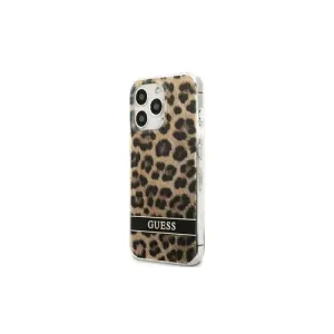Guess case for IPhone 13 Pro 6,1" GUHCP13LHSLEOW hard case brown Leopard Electro Stripe