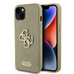 Guess PU Perforated 4G Glitter Metal Logo Zadní Kryt pro iPhone 13 Gold #7922133