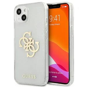 Guess case for iPhone 13 mini 5,4" GUHCP13SPCUGL4GTR transparent hard case Glitter 4G Big Logo