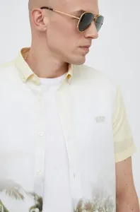 Bavlnená košeľa Guess pánska, zelená farba, regular, s golierom button-down #7528155