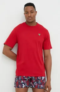 Bavlnené tričko Guess červená farba, s nášivkou #6978765