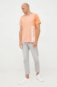 Bavlnené tričko Guess oranžová farba, s potlačou #8918826