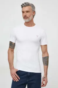 Bavlnené tričko Guess pánsky, biela farba, jednofarebný, M2YI36 I3Z14