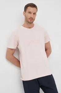 Bavlnené tričko Guess ružová farba, s nášivkou #211146