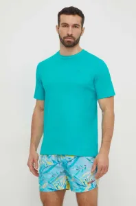 Bavlnené tričko Guess tyrkysová farba, s nášivkou, F3GI00 K8HM0