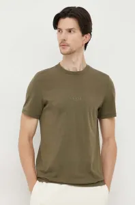 Bavlnené tričko Guess zelená farba, s nášivkou #8734260