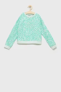 Detská bavlnená mikina Guess zelená farba, vzorovaná #6057656