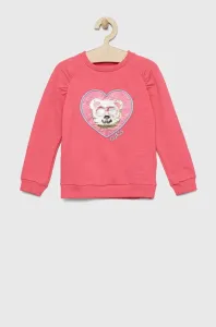 Detská mikina Guess ružová farba, s nášivkou #4242278