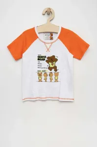 Detské bavlnené tričko Guess biela farba, s potlačou #7634000