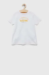 Detské bavlnené tričko Guess biela farba, s potlačou #8738655